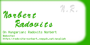 norbert radovits business card